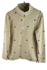 Joules Pip Print Womans Bee Logo 1/4 Zip Sweatshirt Size 8 Cotton Jumper - Picture 1 of 9