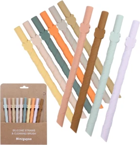 Reusable Silicone Straws for Kids and Adults - Dishwasher Safe - 10 PCS 6.8 Inch - Picture 1 of 8