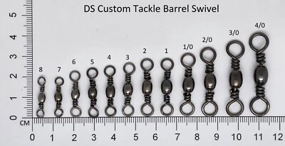 50 pcs Barrel Swivel  size 8 to 4/0 fishing tackle rolling connector - Image 1 of 4