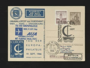 1,- Bauten air postcard 1966 Vienna-Strasbourg (SO2) - Picture 1 of 1