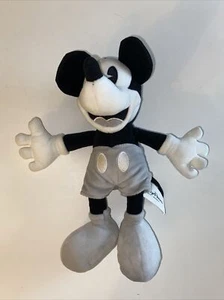 Disney Parks Black, Grey & White Mickey Mouse Stuffed Toy Plush Doll 7 Inch - Picture 1 of 8