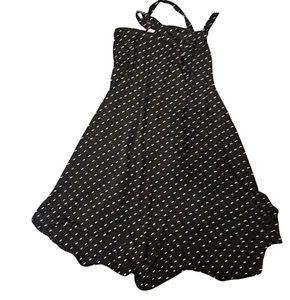 Adrienne Vittadini Black & White Polka Dot Wrap Maxi Skirt Ruffle M NWT Coastal - Picture 1 of 5