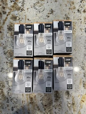 Feit Electric 40-Watt Clear Glass  A19 LED 6 New Bulbs Total - Image 1 of 4