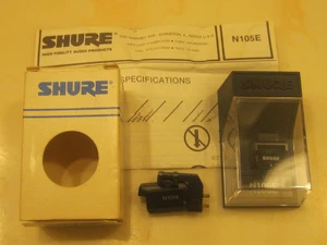 SHURE M105E CARTRIDGE & NEW OLD STOCK GENUINE SHURE N105E STYLUS IN DISPLAY CASE - Bild 1 von 8