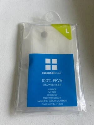 Forro de ducha para el hogar Kmart Essential resistente al moho pesas magnéticas en el dobladillo  Foto 1 de 4