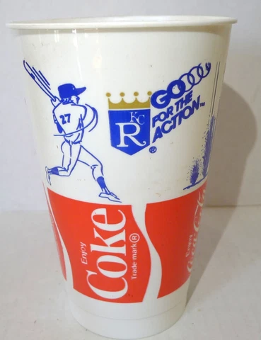 Kansas City Royals Enjoy Coca Cola Plastic Cup 1992 Vintage Game Souvenir Coke Cover