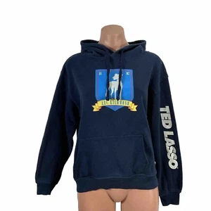 Ted Lasso Hoodie Womens M Blue Hooded Sweatshirt Pullover AFC Richmond Soccer - Picture 1 of 10
