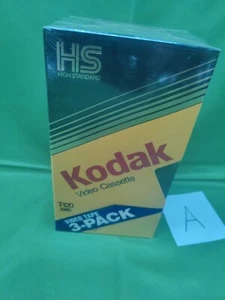 KODAK 3-PACK VIDEO CASSETTE T-120 BLANK VHS HS HIGH STANDARD TAPES- NEW SEALED - Picture 1 of 4