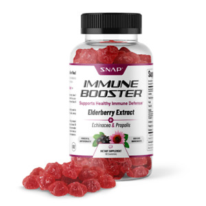 Elderberry Gummies Organic Chews Immune Support Supplement with Vitamin C - 60ct