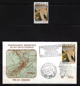 Venezuela: 1973; Scott 1049, set MNH + FDC circulated, hydroelectric dam EBV1346 - Picture 1 of 2