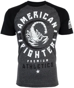 American Fighter Mens T-Shirt MICHIGAN Athletic BLACK GREY Biker MMA - Picture 1 of 9