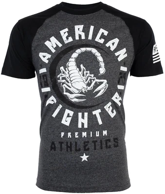 Camiseta para Hombres American Fighter MICHIGAN Atlética NEGRO GRIS Motociclista MMA Foto 1 de 4