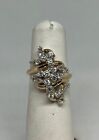 Vintage 14KP Yellow & White Gold Diamond Ring SIGNED Exquisite