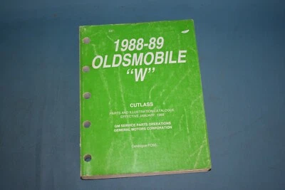 1988-89 Oldsmobile Cutlass W Parts Catalog Catalogue Manual Book Illustrated - Image 1 of 4