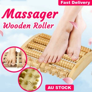 Wooden Foot Massage Roller Relieve Plantar Fasciitis Therapy Acupressure Tool AU - Picture 1 of 9