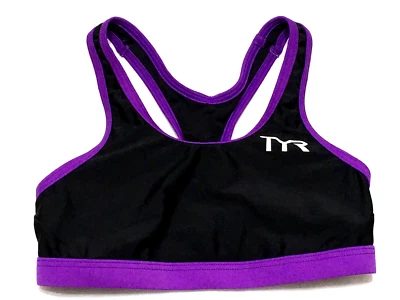 Sujetador de triatlón TYR para mujer XS negro púrpura de competidor espalda deportiva entrenamiento Foto 1 de 4