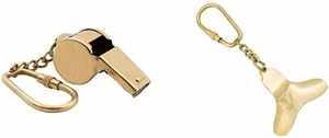Schlüsselanhänger Set Mittelalter Pfeife und Anker Design massiv Messing Keychain - 2er Pack - Bild 1 von 8