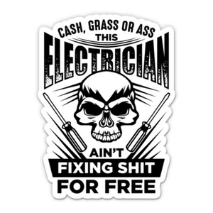Electrician Rude Sarcastic Funny Vinyl Sticker - Water Bottle Phone Car Laptop - Picture 1 of 1