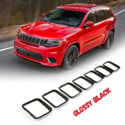 Grille Trim For Jeep Grand Cherokee SRT Trackhawk 2017-2021 Center Painted Black - Image 1 of 4
