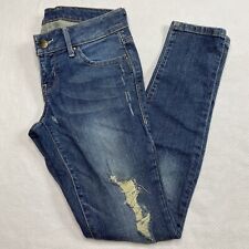 Divine Rights Womens Jeans sz 25 Medium Wash Distressed Low Rise Skinny Stretch