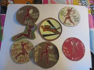 WWII AVG FLYING TIGER 3RD PURSUIT SGDN HELLS ANGEL 7 PATCHES FLIGHT JACKET PATCH - Picture 1 of 3