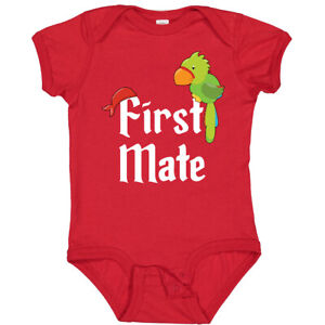Inktastic First Mate Pirate With Parrot And Bandanna Baby Bodysuit Pirates Talk
