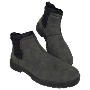 Hey Dude Scott Grip Boot Pull On Ankle Leather Total Black Lightweight Size 10 - Picture 1 of 13