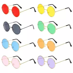 Retro Party Disco Round Sunglasses Eyewear Circle Glasses Metal Sunglasses - Picture 1 of 20