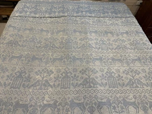 DUAL KING VINTAGE BLUE/WHITE CHENILLE BED SPREAD FITS KING SIZE  - Picture 1 of 8