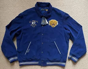 RALPH LAUREN VARSITY RL TIGERS CORDUROY JACKET BLUE SIZE XXL 28” PTP *NEW* BNWT - Picture 1 of 14
