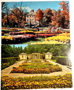 Lot of Two Kingwood Center Mansfield Ohio Postcards Annuals Gardens Hall - Picture 1 of 3