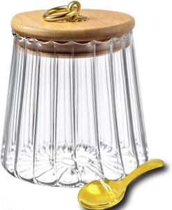 Glass Storage Coffee Container 650Ml(22 FL OZ) Glass Coffee Nuts Canister Glass - Picture 1 of 9
