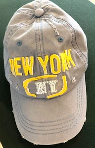 Robin Ruth New York baseball cap/hat adjustable, Grey with Yellow lettering - Picture 1 of 7