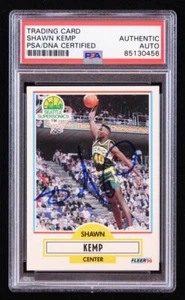 Shawn Kemp 1990 Fleer Autogramm signed RC Rookie Card - PSA AUTO - On Card! - Bild 1 von 2