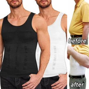 Herren Schlankmacher Weste Bauch Bauch Kompression Shirt Training Tank Tops Body Shaper - Bild 1 von 18
