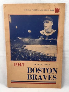 1947 PROGRAM & SCORECARD BROOKLYN DODGERS V. BOSTON BRAVES JACKIE ROBINSON - Picture 1 of 11