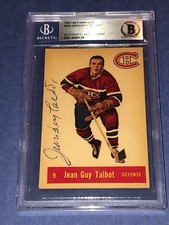 JEAN-GUY TALBOT Signed 1957-58 PARKHURST ROOKIE Card #M9 Beckett BAS RC