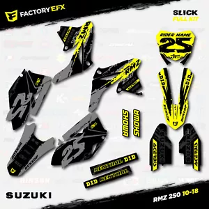 Gray Yellow Slick Racing Graphics Kit fits 10-18 Suzuki RMZ250 Decal RMZ 250 - Bild 1 von 5