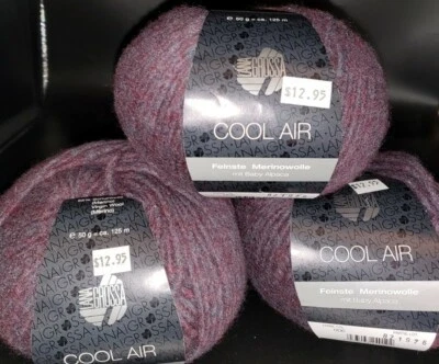 3 SKEINS/BALLS OF (DISCONTINUED) LANA GROSSA YARN - COLOR #06 RED/PURPLE - Image 1 of 4