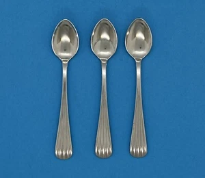 3 CARL MERTENS CMS STAINLESS RIBBED FRONT & BACK SOLINGEN DEMITASSE SPOONS 4-1/8 - Picture 1 of 4