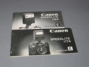 Canon 177A Speedlite Manuale Istruzioni INGLESE Ex Cond - Foto 1 di 1