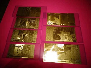 MENGE 7 -24 KARAT GOLD EURO -2002 EUROPÄISCHE UNION € NOTIZEN - IN PVC STARR HALTER - Bild 1 von 12