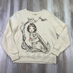 Disney Sweatshirt Womens Small Beige Art of Snow White Movie Crewneck VINTAGE - Picture 1 of 9