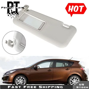 Left Driver Side Grey Sunvisor Bbm2-69-320c-75 For 2010-2013 Mazda 3 Hatchback - Picture 1 of 13