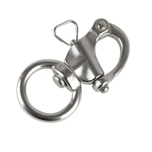 2.5" Stainless Steel Swivel Eye Snap Shackle Quick Release Bail Rigging Sailing - Picture 1 of 24