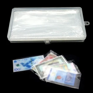 100x Storage Bags Paper Money Container Plastic Box Banknotes Collection Protect - Picture 1 of 12