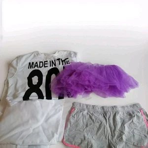 80s 90s fancy dress costume Job Lot, L T Shirt L White Trousers 16 Shorts, Tutu - Picture 1 of 12