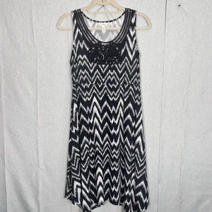 Camisón para mujer Soma talla M negro/blanco sin mangas ropa para dormir acento de ganchillo (D) - Imagen 1 de 11