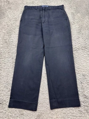 Ralph Lauren Pantalones Hombres 34x29 Negro Pana Pierna Recta Polo Golf Chino Preppy Foto 1 de 4