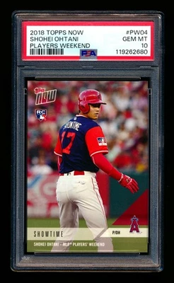 2018 TOPPS NOW #PW04 SHOHEI OHTANI RC PLAYERS WEEKEND SHOWTIME NICKNAME PSA 10! - Image 1 of 2